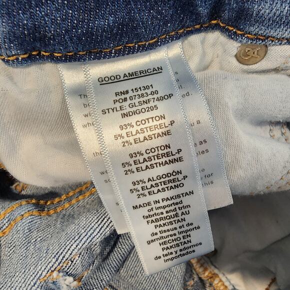 Good American Good Legs Straight Jeans Women's 2/26 High Rise Indigo Denim - Picture 7 of 8